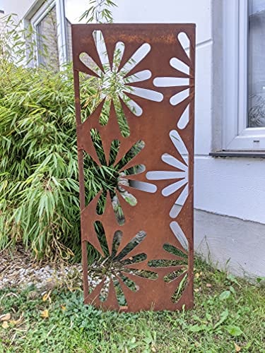 Zen Man Patina Garden Privacy Screen Made of Metal 1.8 mm Rust Garden Fence Garden Decoration Rust Privacy Screen Wall 031933 B50H 125 cm 7.25 kg