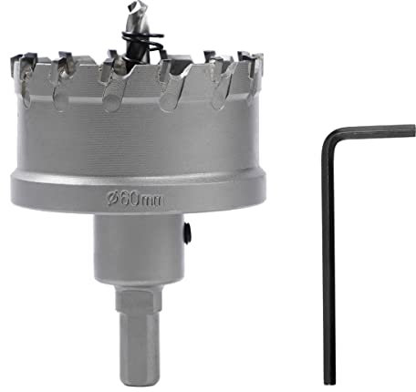 Dribotway Bi-Metal Hole Saw 60mm TCT Carbide Heavy Duty Industrial Grade Stainless Steel Hole Cutter for Mental Wood Stainless Steel Plastic Copper