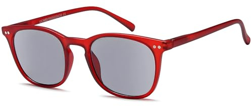 NEW VISION Lesebrille mit Sonnenschutz Getönt Lesehilfe Sehhilfe Sonnenbrille Sonnenlesebrille mit sehstärke Damen Herren NV1126-SG (ROT, 3.5, Diottria)