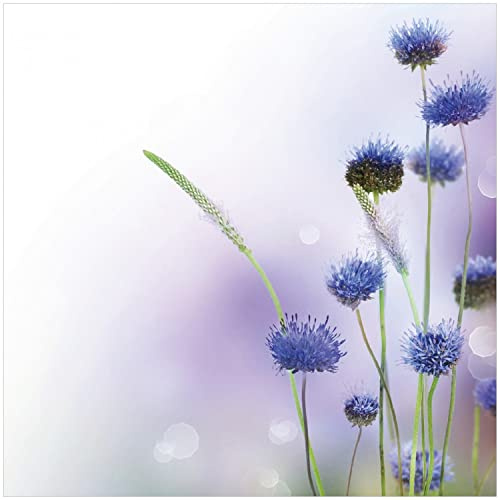 Wallario Memoboard aus Glas mit Motiv, Magnet-Tafel in 50 x 50 cm in Premium Qualität Abstrakte lila Blume