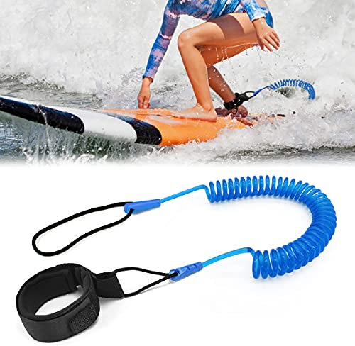 GOCUODE Leash für SUP Board,Einziehbar Surfboard Leash,Surf Sicherheitsknöchelseil für Surfbretter,Stand Up Paddleboards,Kajaks (Blau)