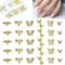 RUNRAYAY 30 Gold Butterfly Nail Art Studs, 6 Shapes, DIY Nail Art Decor