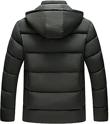 KINKOCCL Manteau matelassé chaud pour homme - Décontracté mi-long - En fausse fourrure amovible - À capuche - Coupe-vent - Pour sports de plein air - Doudoune rembourrée légère, Vert kaki., XXL