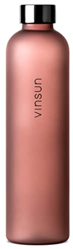 Vinsun Trinkflasche 1L rot - wiederverwendbar, Kohlensäure geeignet, BPA frei, Tritan - Leichte Wasser Flasche für Sport, Outdoor, Schule, Uni, Fahrrad, Büro, Gym