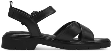 Tamaris Damen Sandaletten, Frauen Sandalen,Freizeitschuhe,offene Schuhe,Strandschuhe,high Heels,Stilettos,hoher Absatz,Black Leather,37 EU