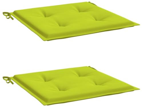 vidaXL Gartenstuhl Kissen 2 STK., Sitzkissen Outdoor Indoor, Stuhlkissen mit 2 Sätzen Schnüren, Stuhlauflage Sitzpolster, Hellgrün 50x50x3cm Oxford-Gewebe