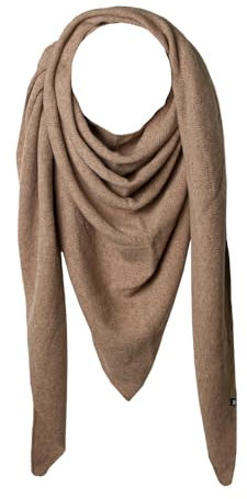 Esperando Zoe Triangel Schal, sehr groß, Lamwolle, sehr weich und kuschlig, Damen-und Herrenschal, Triangle, aus italienischer Wolle (Hellbraun)