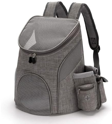 ETOPARS Rucksäcke für Hund, Haustier Tragetasche, Tragetasche für Hunde, Haustiertasche Out Hunde Rucksäcke, Pet Hunderucksack Bis zu 3 kg für Reisen/Wandern/Camping (S, Grau 1)