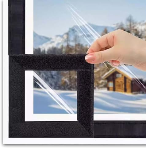 Cubierta para pozo de ventana, kit de aislamiento térmico para ventana para mantener el frío fuera para invierno, película transparente para ventana, 100x165cm