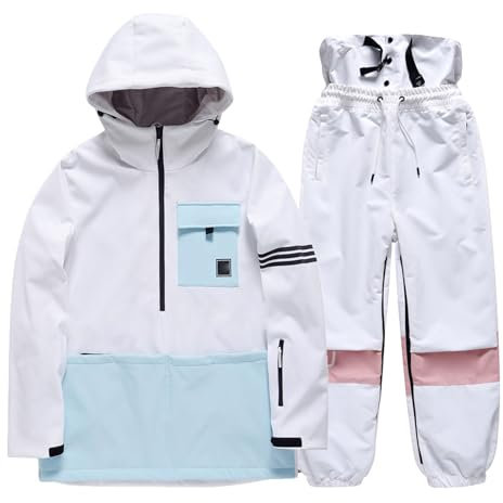 PHASZ Skijacken und Hosen Set Ski Jacket Pants Set Unisex Snowboard Anzug Wasserdicht Winddicht Zweiteilige Schneeanzüge für Wintersport,Blue1,L(73