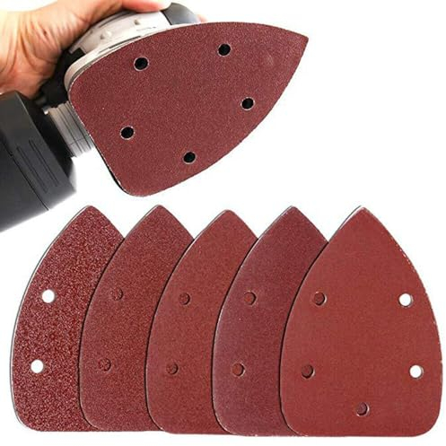 Seven-Flower 40X Mixed Mouse Sanding Sheets Loop Assorted 60/80/120/240 Grits 5 Holes Detail Sandpaper Black and Decker Detail Palm Sander Pads