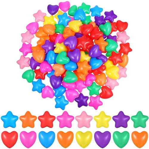 Gatuida 100pcs Creative Star Heart-shaped Ocean Balls Colorful Swimming Toys for Boy Girl Educational Play Balls for Pool Parties Bathtubs Fun Game to Enhance Coordination