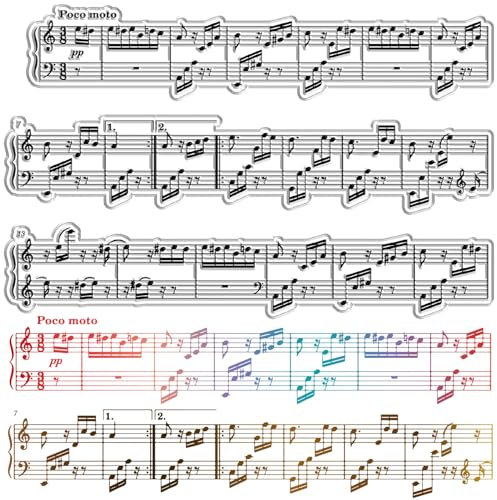 craspire Musikalische Notenklare Stempel Hintergrund Wiederverwendbare Poststempel Transparente Silikonstempel Siegel für Journaling Kartenherstellung Dekoration DIY Scrapbooking Zubehör