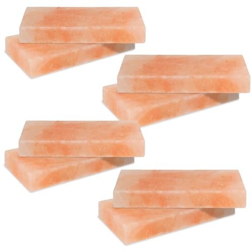 Joparri 8 pietre salate per grigliare, 20 x 10 x 2,5 cm, pietra salata originale della promontagna, pietra salata riutilizzabile
