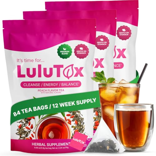 LULUTOX Tee zum Abnehmen, 84 Teebeutel | Natürliche Kräutermischung mit Löwenzahn, Ginseng & Ingwer, Unterstützt Abnehmziele