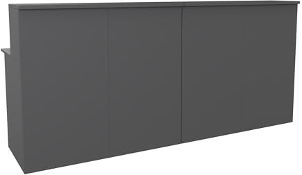 Verkaufstheke Berlin gerade Ausführung, 2er Set Thekenelement mit integriertem Schreibtisch B120 x T75 x H110,5cm, Thekenarbeitsplatz Rezeption, robuste Praxistheke Ladentheke (Anthrazit)