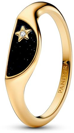 PANDORA 14k Gold-plated unique metal blend Enamel Cubic Zirconia Black 163325C01