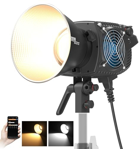 ZHIYUN Molus B500 [Official] 500 W Videolicht, COB LED Videolicht mit Bowens Mount, zweifarbiges Studiolicht, 76400LUX/1m/2700K-6500K/ CRI ≥95/TLCI ≥97/App-Steuerung, 13 Lichteffekte