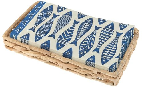 Karma, Gewebter Serviettenhalter mit Papierservietten-Set, Fisch