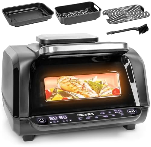 Duronic FG19 Airfryer Grill Friteuse électrique à air chaud grill 1900W Four Friteuse sans huile accessoires pour airfryer cuisson rôtir pizza gril griller frites barbecue intérieur