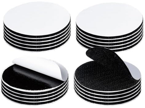 Rusoz 20 Pair Double Sided Sticky Pads, Number Plate Sticky Pads Heavy Duty Black Round 50mm Mounting Sticky Dots Self Adhesive, No Nail Picture Hanging Strips for Home School and Office DIY Projects