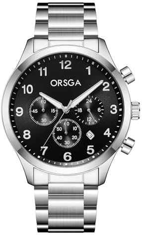 CIVO Uhren Herren Chronograph Analog: Silber Herren Uhr - Edelstahl Großes Ziffernblatt Armbanduhr für Männer
