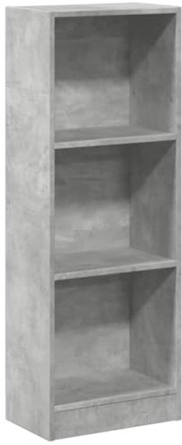 vidaXL Bücherregal, Bücherschrank mit Stauraum, Standregal für Wohnzimmer Schlafzimmer Büro, Büroregal Wandregal, Betongrau Holzwerkstoff