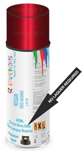 SCOOBYS PAINTS BACK IN THE MIX Direct Gloss Aerosol Spray Paint For Nissan Red Nismo Code: La10 No Lacquer Required