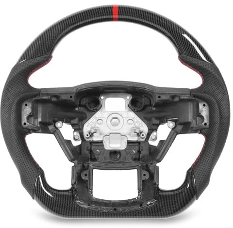 KLLJRFW Volante per Auto Hydro Dip Volante in Fibra di Carbonio Look in Pelle Traforata con Fori per Paddle Compatibile con dal 2017 al 2020