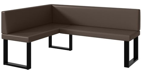 MEBLINI Eckbank für Esszimmer - Küchenbank - Essecke - Sitzecke Küche - Toni - U-Beine 128x168x87cm Links - Braun Kunstleder