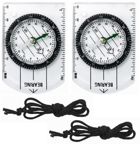 DLPRK Multifunktionskompass, Kompass mit Maßstabslineal, Professioneller Kompass, Navigationskompass, Expedition Karten Navigation, Orientierungslauf, Überleben