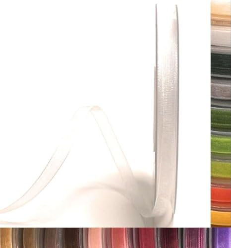 s.dekoda Schleifenband 50m x 3mm Weiß Organza Chiffon Geschenkband Organzaband [1350-101-3]