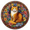 Holzpuzzle Erwachsene und Kinder, Floral Feline Kreisförmige Einzigartige Puzzle, Holz Puzzle Erwachsene Mit Geschenkbox Aus Holz (M-200 Stück)