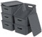 Lesbin Plastic Storage Bins with Lids, ‌Grey Stackable Weave Storage Baskets with Lids, Set of 6