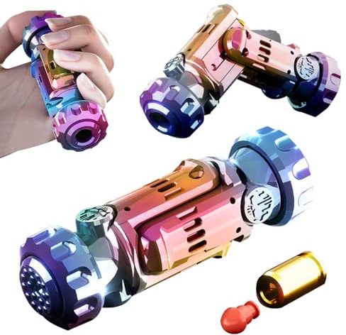 OBEST Fidget Spinner Toys for Adults,Metal Fidget Guns Toys with Soft Bullet Shooting,Hand Fidget Spinner for Adults, Rotating Alloy Handheld Fidget Toys to Relieve Stress,Anxiety,Office Desk Toys