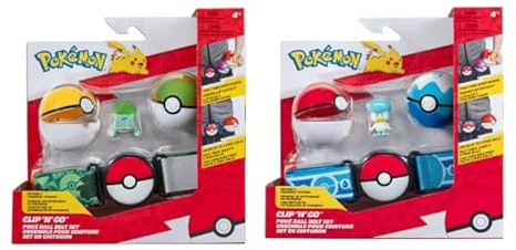 Pokemon Pokémon Clip´N´Go Gürtel Set - Quaxly & Bulbasaur - Offizielles Playset for Children 4+
