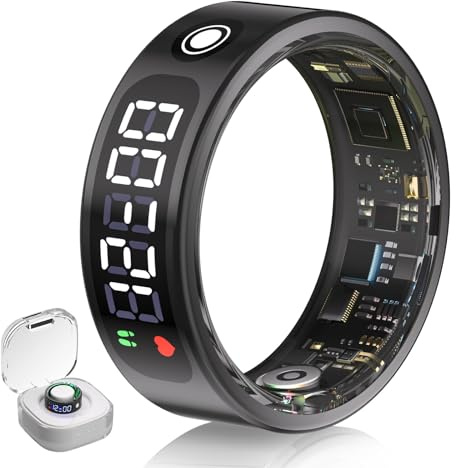 LOZLTX Neue Upgrades Smart Ring 【2025 ZJ Technologie - 0 Fehler】【5ATM Wasserdicht】 Smart Ring mit LED Screen Damen Fitnessring Smarter Ring Schwarz #11