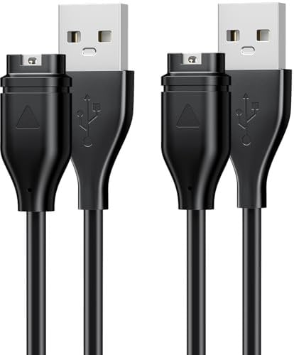 Garmin Charger Cable for Forerunner 745 935 945 45 45S 245 Music,Instinct,Approach S10 S40 S60 S12 S42, 2Pack USB Replacement Chargeing Cord,100cm+50cm