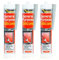 General Purpose Silicone C3 Grey 280ml – Pack of 3 – Waterproof Sealant for Bathrooms, Kitchens, Windows & Doors – Flexible, Durable & Mold Resistant