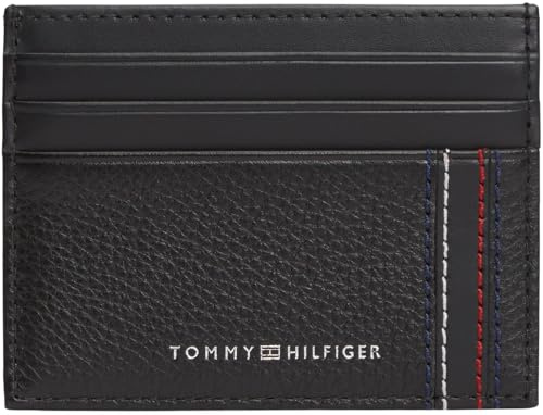 Tommy Hilfiger Herren Kartenetui Central Holder aus Leder, Schwarz (Black), Einheitsgröße