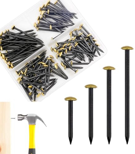 120 Stk Bildernägel Set (20/25/30/40 mm) – Stahlnägel für bilder | Für Beton, Ziegel, Holz & Putz , Ohne Bohren, schont die Wand, Mit praktischer 4-Fach-Box