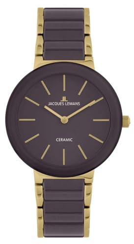 JACQUES LEMANS Damenuhr Monaco Massiv Edelstahl/High-Tech-Ceramic massiv Edelstahl 42-7