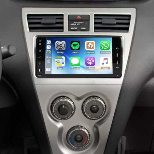 2+32G Android 13 Autoradio Reproductor para Toyota Yaris 2007-2011 con CarPlay Android Auto, Pantalla táctil de 7 Pulgadas Radio Coche Estéreo con navegación GPS FM Pantalla Dividida Bluetooth