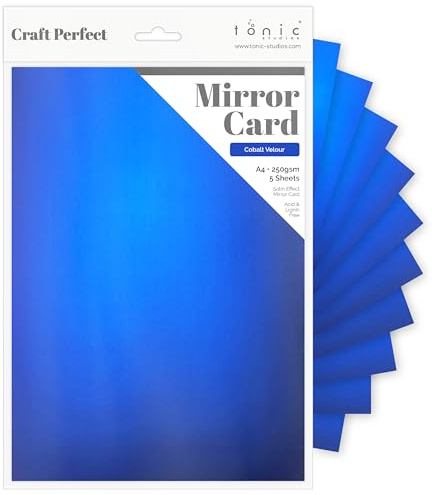 Craft Perfect Satin Mirror Card A4, Cobalt Velour