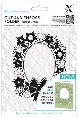 Xcut 110 x 150mm Cut & Embossing Folder, Wreath Aperture, Crafting Supplies, Card Making, Scrapbooking, Textured Craft Creative Designs, Stamp Pads, Die Cutting, Embossing Tools & Supplies