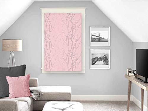 Soleil d'ocre Liane Brise-bise, Polyester, Rose, 60 x 90 cm