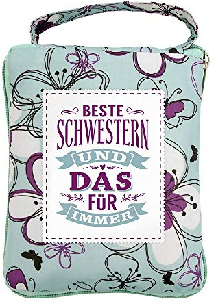 History & Heraldry Design Top Lady Tasche: Beste Schwester/Einkaufstasche, Strandtasche, Sporttasche, Blumenmuster/vielseitig, praktisch, personalisiert mit Name und Spruch