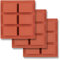 homEdge 6-fach rechteckige Silikonform, 3er-Pack rechteckige Formen zur Herstellung von Seifenriegeln, Harz, Schokolade, Seifenkerzen und Jelly-Brown