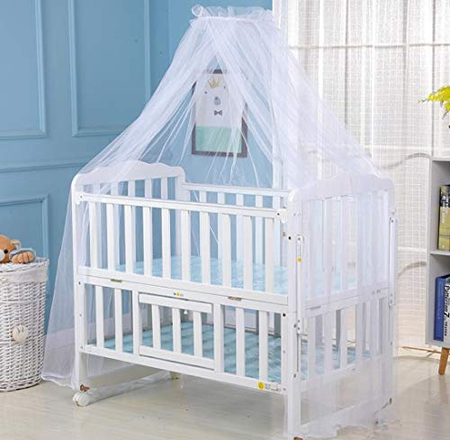 DEBAIJIA Säugling Baby-Moskitonetz Polyester Bett Wiege Baldachin Prinzessin Neugeborenes Kind Multifunktional Heben Halterung Moskito Codiert Garn Net Kuppel Atmungsaktiv Haltbar für Indoor Outdoor