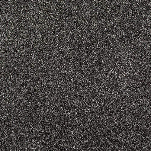 247Floors Saxony Carpet 17mm Thick Flecked Stain Resistant Actionback (Dark Grey, 2m x 4m)